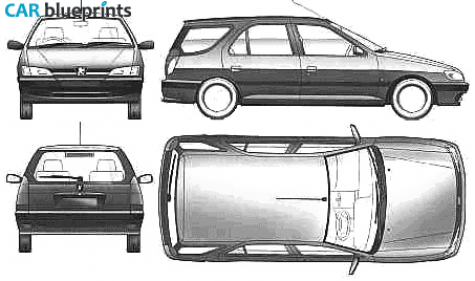 1993 Peugeot 306 Break Wagon blueprint