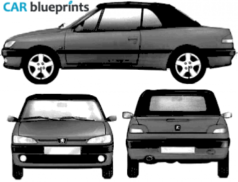 1998 Peugeot 306 Cabriolet blueprint