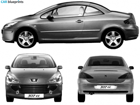 2006 Peugeot 307cc Coupe blueprint