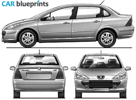 2007 Peugeot 307 Sedan blueprint