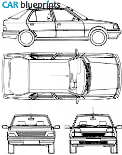 1985 Peugeot 309 5-door Hatchback blueprint