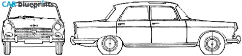 1962 Peugeot 404 Berline Sedan blueprint