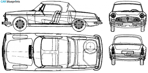 1970 Peugeot 404 Cabriolet blueprint