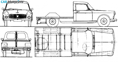 1960 Peugeot 404 comercialle Pick-up blueprint