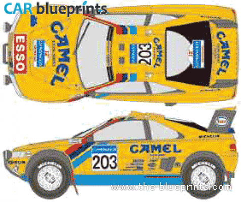 1990 Peugeot 405 T16 Coupe blueprint