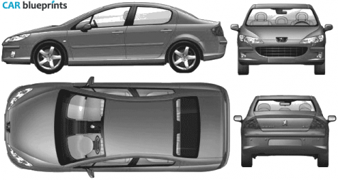 2005 Peugeot 407 Sedan blueprint