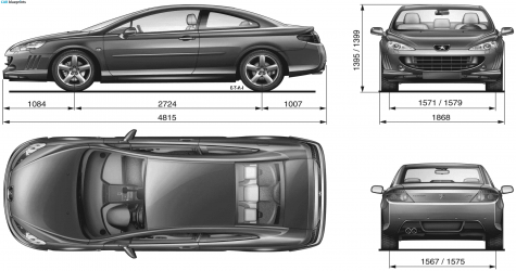 2004 Peugeot 407 Coupe blueprint