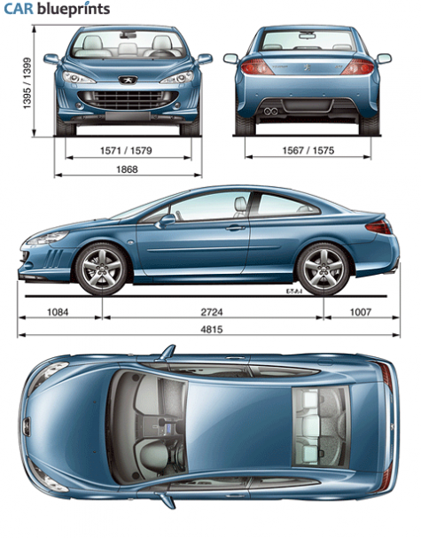 2006 Peugeot 407 Coupe blueprint