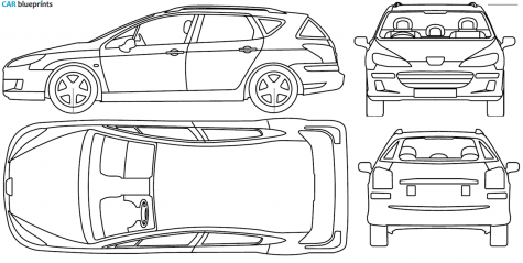 2005 Peugeot 407 SW Wagon blueprint