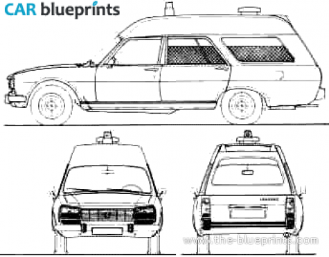 Peugeot 504 Ambulance Van blueprint