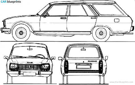 1968 Peugeot 504 Break Wagon blueprint