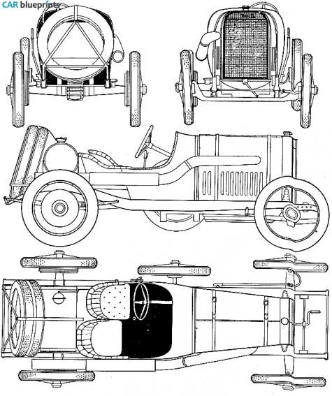 1912 Peugeot 76I Grand Prix OW blueprint