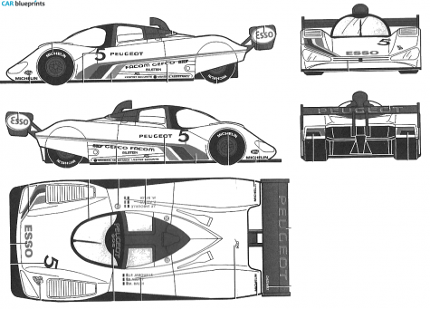 1990 Peugeot 905 OW blueprint