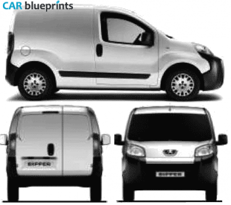 2008 Peugeot Bipper Van blueprint