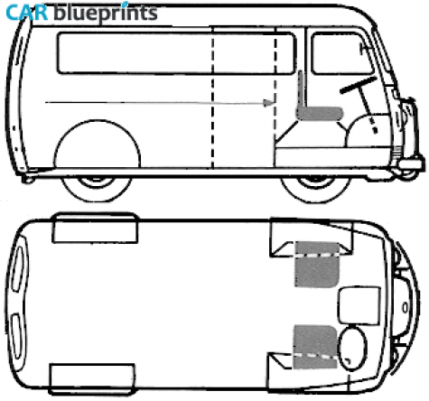 1965 Peugeot D4B Van blueprint