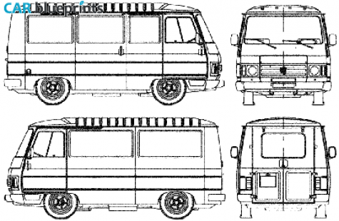 1971 Peugeot J9 Bus blueprint