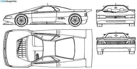 1989 Peugeot Oxia Coupe blueprint