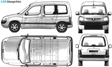 2004 Peugeot Partner Minivan blueprint