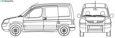 2005 Peugeot Partner Minivan blueprint