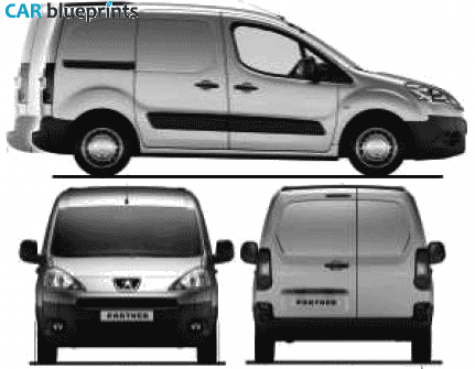 2008 Peugeot Partner Van blueprint