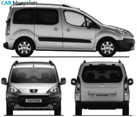 2008 Peugeot Partner Minivan blueprint