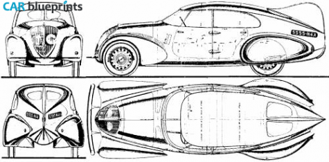 1937 Peugeot 402 N4X Sedan blueprint