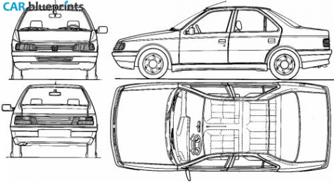 1988 Peugeot 405GR Sedan blueprint