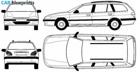 1995 Peugeot 406 Break Hatchback blueprint