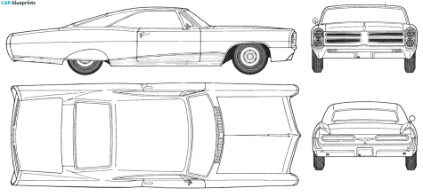 1966 Pontiac Bonneville 2-door Hardtop Coupe blueprint