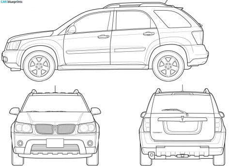 2007 Pontiac Torrent SUV blueprint