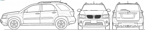 2009 Pontiac Torrent SUV blueprint