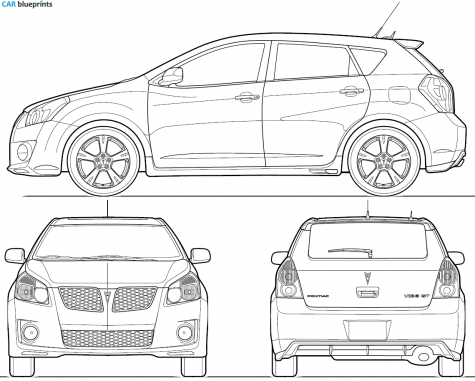 2009 Pontiac Vibe SUV blueprint