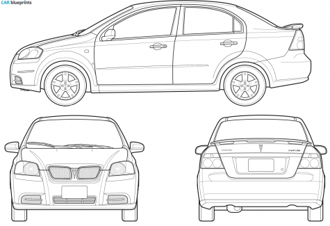 2007 Pontiac Wave Sedan blueprint