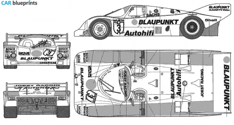 1983 Porsche 962 Joest Coupe blueprint