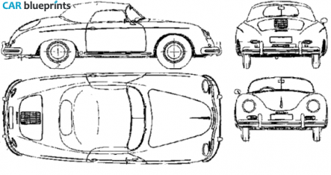 1955 Porsche 356 Speedster Roadster blueprint