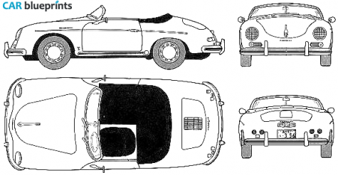 1956 Porsche 356A 1500GS Carrera Speedster Cabriolet blueprint