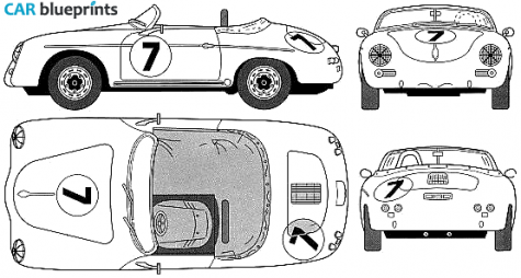 1955 Porsche 356A Super Speedster Roadster blueprint