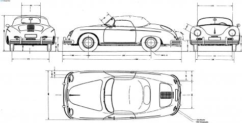 1955 Porsche 356A Speedster Roadster blueprint