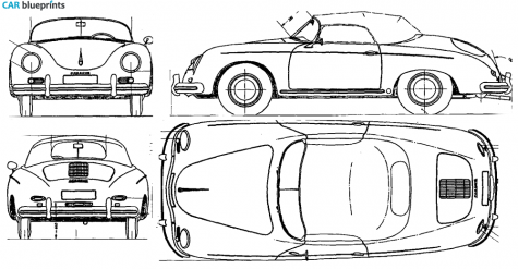 1958 Porsche 356 Speedster Roadster blueprint