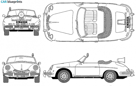 1962 Porsche 356B Netherlands Police Cabriolet blueprint