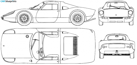 1964 Porsche 904 Carrera GTS Coupe blueprint