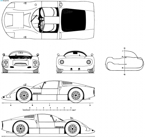 1965 Porsche 906 Coupe blueprint