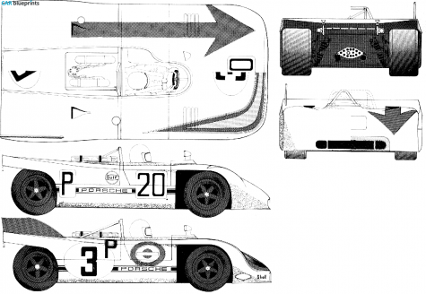 1971 Porsche 908 Kurzheck Le Mans Targa blueprint