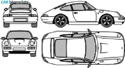 1995 Porsche 911 (993) Carrera Coupe blueprint