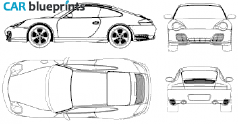 1998 Porsche 911 (996) Carrera 4S Coupe blueprint