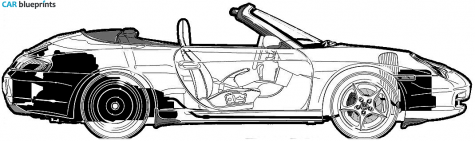 1998 Porsche 911 (996) Carrera Cabriolet blueprint