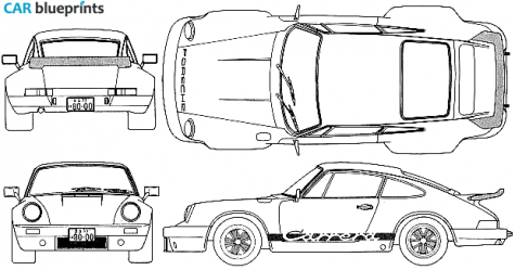 1974 Porsche 911 Carrera RS 3.0 Coupe blueprint