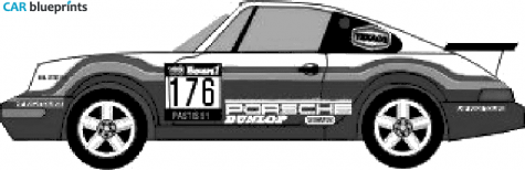 1984 Porsche 911 (964) Paris-Dakar Rallye Coupe blueprint