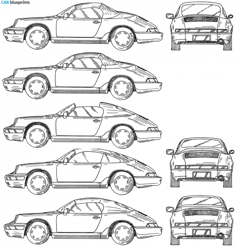 1992 Porsche 911 (964) Speedster Roadster blueprint