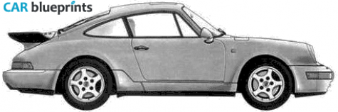 1990 Porsche 911 (964) Turbo Coupe blueprint